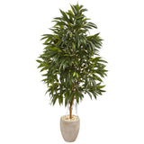 74” Royal Ficus Artificial Tree in Sand Colored Planter