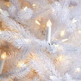 7.5' Candle Lit White Artificial Christmas Tree with 900 LED “Candle Lights” and 1703 Bendable Branches