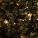 7.5' Artificial Christmas Tree with 450 Warm White Clear Globe Bulbs and LED Lights