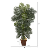 75” Golden Cane Artificial Palm Tree in Brown Planter