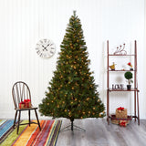 7.5' Mount Hood Spruce Artificial Christmas Tree with 450 Warm White Lights and 1285 Bendable Branches
