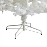 7.5' White Artificial Christmas Tree with 1380 Bendable Branches and 400 Clear LED Lights