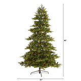 7.5’ Yukon Mountain Fir Artificial Christmas Tree with 600 Clear Lights, Pine Cones and 1740 Bendable Branches