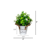 8” Artificial Blooming Plant in Rustic Flowers & Garden Planter -Set of 3