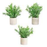 8" Artificial Grass Plant in Decorative Planter - Set of 3