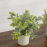 8” Artificial Mini Eucalyptus Potted Plants - Set of 3