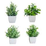 8” Artificial Mini Potted Plants - Set of 4
