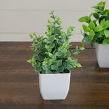 8” Artificial Mini Potted Plants - Set of 4