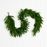 8' Artificial Real Touch Norfolk Island Pine Garland with Natural Look