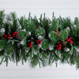 8' Artificial Holiday Green Christmas Pine Archway with Pinecones and Berries