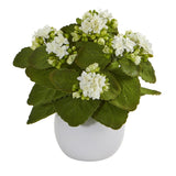8” Kalanchoe Artificial Plant in White Vase (Set of 3)