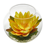 8” Lotus Artificial Arrangement in Glass Vase