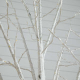 8’ Pre-Lit Artificial White Birch Tree with 500 Warm White LED Lights