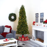 8' Slim Virginia Spruce Artificial Christmas Tree