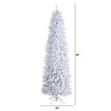 8’ Slim White Artificial Christmas Tree with 1348 Bendable Branches