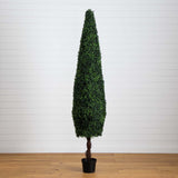 8’ UV Resistant Artificial Boxwood Topiary Cone Tree (Indoor/Outdoor)