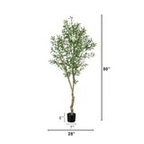 7' Artificial Airy Olive tree