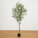 7' Artificial Airy Olive tree