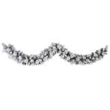 9’ Flocked Christmas Artificial Garland with 180 Bendable Branches