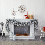 9’ Flocked Christmas Artificial Garland with 180 Bendable Branches