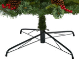 9’ Norway Mixed Pine Artificial Christmas Tree with 650 Clear LED Lights, Pine Cones and Berries