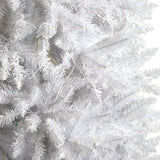 9’ Slim White Artificial Christmas Tree with 600 Warm White LED Lights and 1860 Bendable Branches