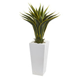 Agave Artificial Plant in White Planter