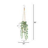 Artificial Wandering Jew & String of Hearts Hanging Plant - Set of 2
