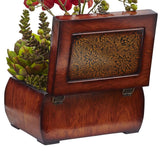 Autumn Orchid & Succulent Arrangement w/Chest
