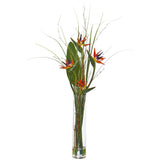 Bird of Paradise and Greens Artificial Arrangement