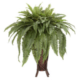Boston Fern w/Stand Silk Plant