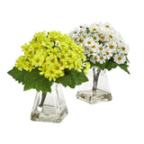 Daisy Artificial Arrangement in Vase (Set of 2)