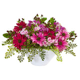 Daisy Artificial Arrangement in White Vase