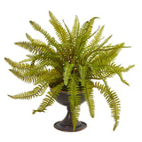 Fern Artificial Plant in Metal Chalice (Set of 2)