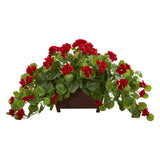 15” Faux Geranium Plant with Decorative Planter