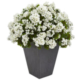 Geranium Artificial Plant in Slate Planter UV Resistant (Indoor/Outdoor)