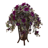 Gloxinia Artificial Plant in Stand Planter
