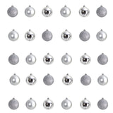 Holiday Christmas 30 Count 2.5” Shatterproof Ornament Set with Re-Useable Storage Container
