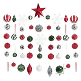 Holiday Deluxe Shatterproof, 100 Count Christmas Tree Ornament Box Set, Re-Useable Container