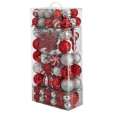 Holiday Deluxe Shatterproof, 81 Count Christmas Tree Ornament Box Set, Re-Useable Container