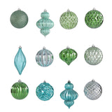 Holiday Lux Shatterproof, 12 Count Christmas Tree Ornament Set, 100mm with Re-Useable Box