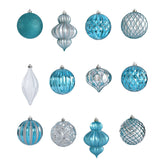 Holiday Lux Shatterproof, 12 Count Christmas Tree Ornament Set, 100mm with Re-Useable Box