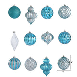 Holiday Lux Shatterproof, 12 Count Christmas Tree Ornament Set, 100mm with Re-Useable Box