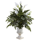 Mixed Greens & Spathyfillum w/Decorative Urn