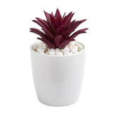 Mixed Succulent Artificial Plant in White Vase (Set of 3)