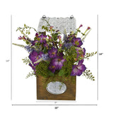Morning Glory Artificial Plant in Tin Roof Planter