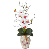 Phalaenopsis Orchid and Twig Artificial Arrangement in Floral Jar