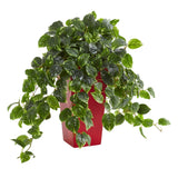 Pothos Artificial Plant in Red Planter UV Resistant (Indoor/Outdoor)