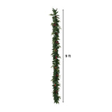 Pre-Lit Artificial Christmas Holiday 5 Piece Bundle with Pinecones & Berries- Set of 2 5' Christmas Trees, 24-in Wreath and set of 2 9-ft Garlands