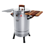 3-in-1 Stainless Steel Smoker Barrel Grill Premium– Portable Charcoal BBQ with Thermometer, Outdoor Cooking Smoker for Camping, Backyard & Home BBQ INGRILL
